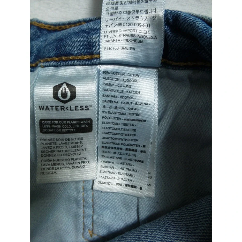 Levis 505 Mens Jeans 34 x 32 Blue Denim Straight Leg Regular Fit Stretch
